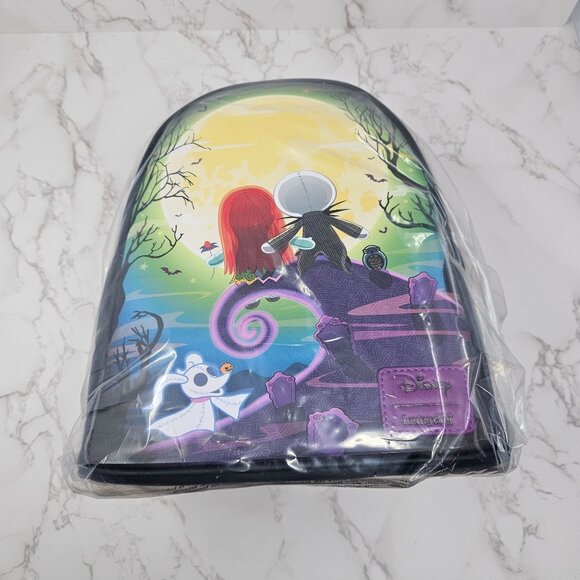 NWT Loungefly The Nightmare Before Christmas Jack & Sally Doll Mini Backpack - Picture 1 of 4